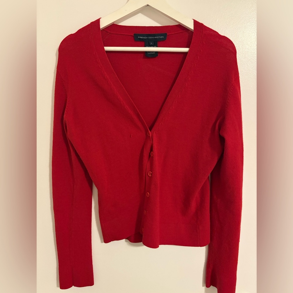 Red French Connection cardigan